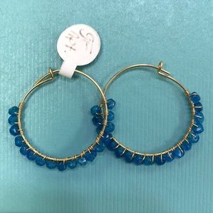 Gold Beaded Hoops